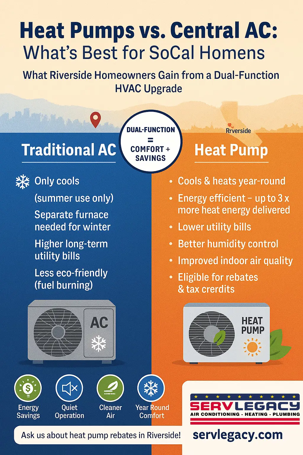 Infographic: Heat Pump vs. Central AC: What is best for SoCal Homes